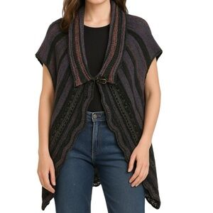 M. & Kyoko Wool Mohair Blend Cardigan Sweater Boho Lagenlook Japan Designer